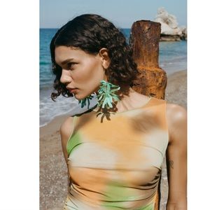 Zara Green Statement Earrings